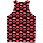 Wet Lips Pattern Print Men's Tank Top