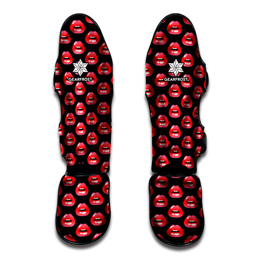 Wet Lips Pattern Print Muay Thai Shin Guard