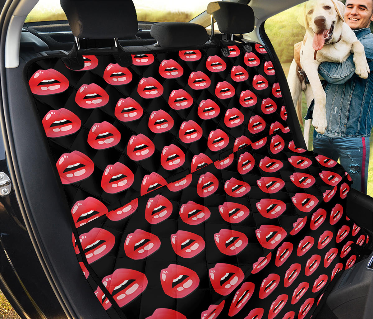Wet Lips Pattern Print Pet Car Back Seat Cover