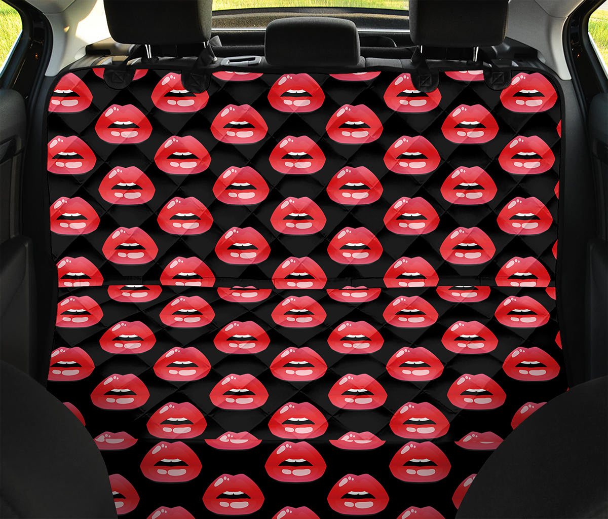 Wet Lips Pattern Print Pet Car Back Seat Cover