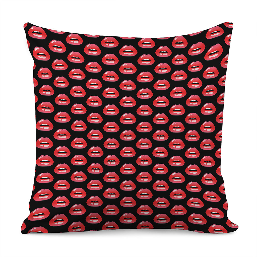 Wet Lips Pattern Print Pillow Cover