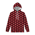 Wet Lips Pattern Print Pullover Hoodie