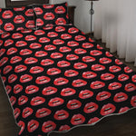Wet Lips Pattern Print Quilt Bed Set