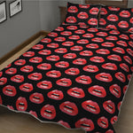 Wet Lips Pattern Print Quilt Bed Set