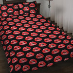 Wet Lips Pattern Print Quilt Bed Set