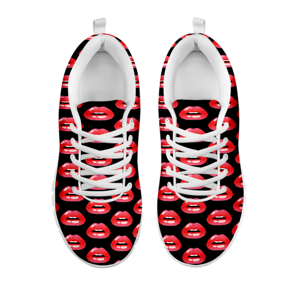 Wet Lips Pattern Print White Sneakers