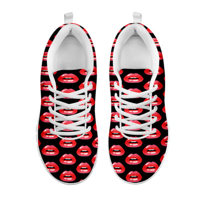Wet Lips Pattern Print White Sneakers