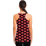 Wet Lips Pattern Print Women's Racerback Tank Top