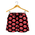 Wet Lips Pattern Print Women's Shorts