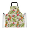 White Aloha Pineapple Pattern Print Apron