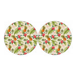 White Aloha Pineapple Pattern Print Car Coasters