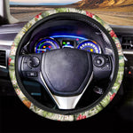 White Aloha Pineapple Pattern Print Car Steering Wheel Cover