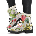 White Aloha Pineapple Pattern Print Comfy Boots GearFrost