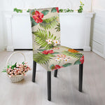 White Aloha Pineapple Pattern Print Dining Chair Slipcover