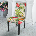 White Aloha Pineapple Pattern Print Dining Chair Slipcover