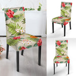 White Aloha Pineapple Pattern Print Dining Chair Slipcover
