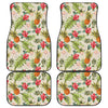 White Aloha Pineapple Pattern Print Front and Back Car Floor Mats