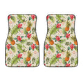 White Aloha Pineapple Pattern Print Front Car Floor Mats