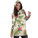 White Aloha Pineapple Pattern Print Hoodie Dress GearFrost
