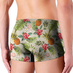 White Aloha Pineapple Pattern Print Men's Boxer Briefs