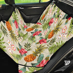 White Aloha Pineapple Pattern Print Pet Car Back Seat Cover