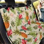 White Aloha Pineapple Pattern Print Pet Car Back Seat Cover