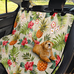 White Aloha Pineapple Pattern Print Pet Car Back Seat Cover