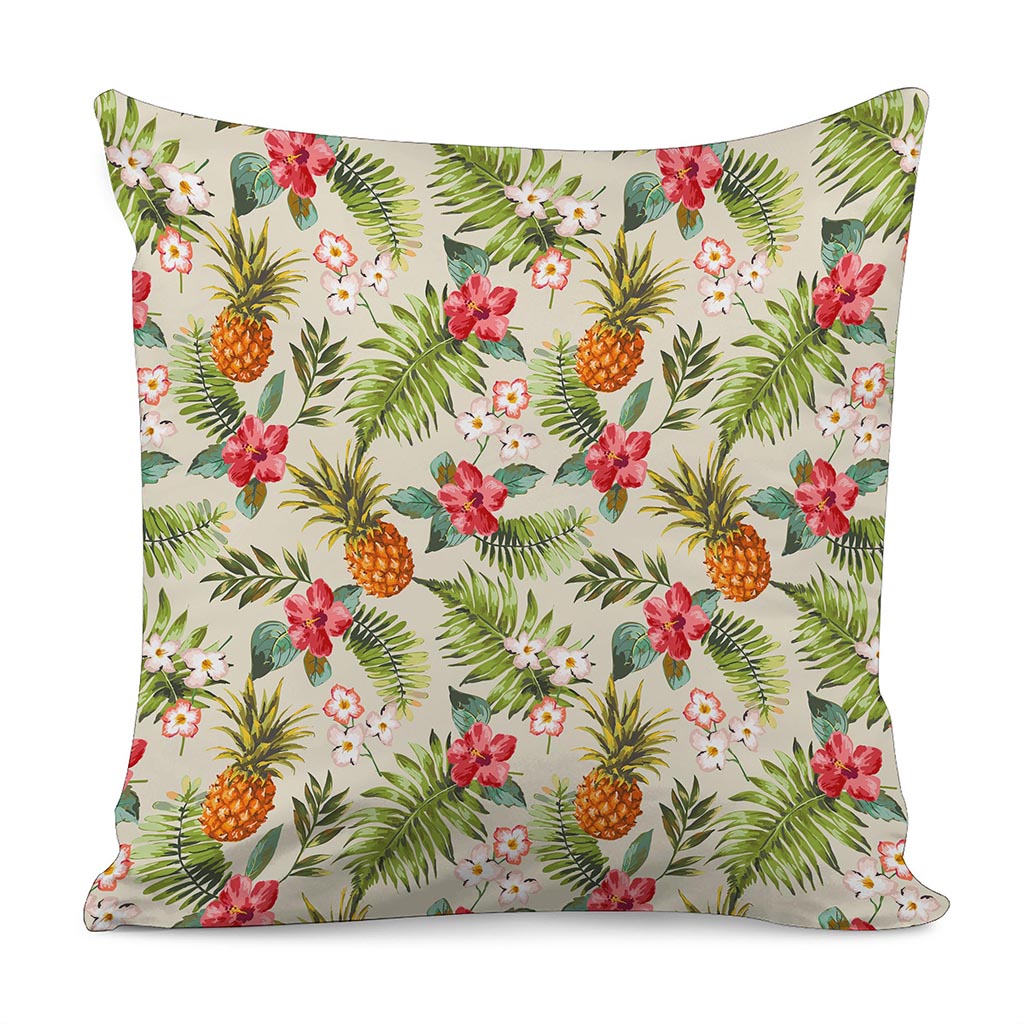 White Aloha Pineapple Pattern Print Pillow Cover