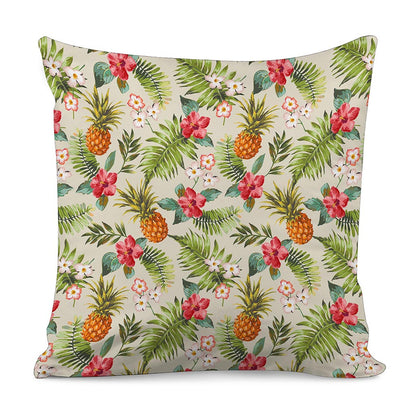 White Aloha Pineapple Pattern Print Pillow Cover