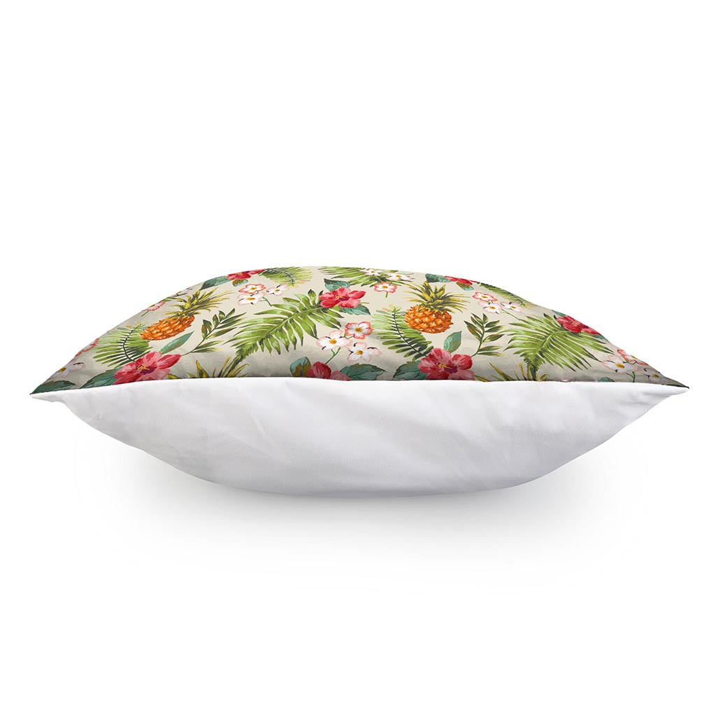 White Aloha Pineapple Pattern Print Pillow Cover