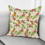 White Aloha Pineapple Pattern Print Pillow Cover