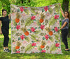 White Aloha Pineapple Pattern Print Quilt