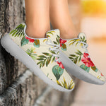 White Aloha Pineapple Pattern Print Sport Shoes GearFrost