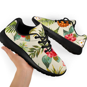 White Aloha Pineapple Pattern Print Sport Shoes GearFrost