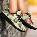 White Aloha Pineapple Pattern Print Sport Shoes GearFrost