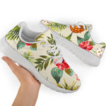 White Aloha Pineapple Pattern Print Sport Shoes GearFrost