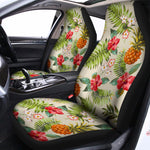 White Aloha Pineapple Pattern Print Universal Fit Car Seat Covers