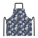 White Alstroemeria Pattern Print Apron