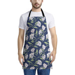 White Alstroemeria Pattern Print Apron