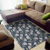 White Alstroemeria Pattern Print Area Rug