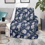 White Alstroemeria Pattern Print Blanket