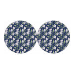 White Alstroemeria Pattern Print Car Coasters