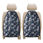 White Alstroemeria Pattern Print Car Seat Organizers