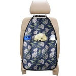 White Alstroemeria Pattern Print Car Seat Organizers