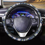 White Alstroemeria Pattern Print Car Steering Wheel Cover