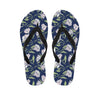 White Alstroemeria Pattern Print Flip Flops