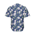 White Alstroemeria Pattern Print Men's Baseball Jersey