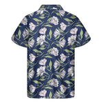 White Alstroemeria Pattern Print Men's Short Sleeve Shirt