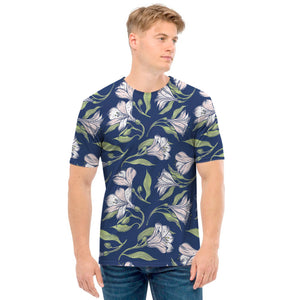 White Alstroemeria Pattern Print Men's T-Shirt