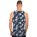 White Alstroemeria Pattern Print Men's Tank Top